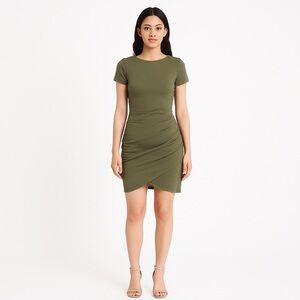 PLANET GOLD Womens Green Zippered Cap Sleeve